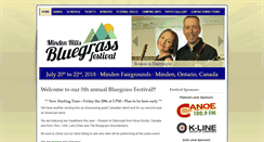 Desktop Screenshot of mindenhillsbluegrassfestival.ca